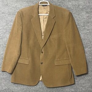 Vintage Men's Brooks Brothers Tan Brown Corduroy Blazer Jacket Dress Size 48R